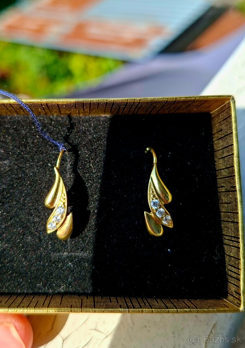 Zlate náušnice list 585 - 5