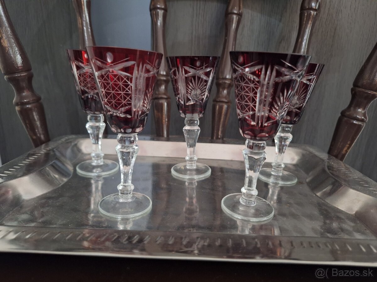 Rubínové poháre - 2 sady - 5