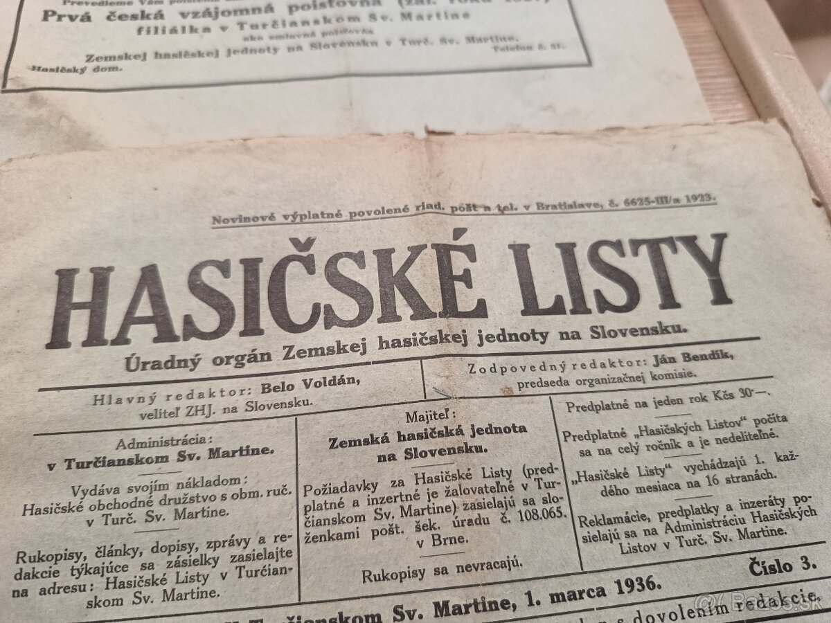 6x Hasičské listy 1936,1937,1940 - 5