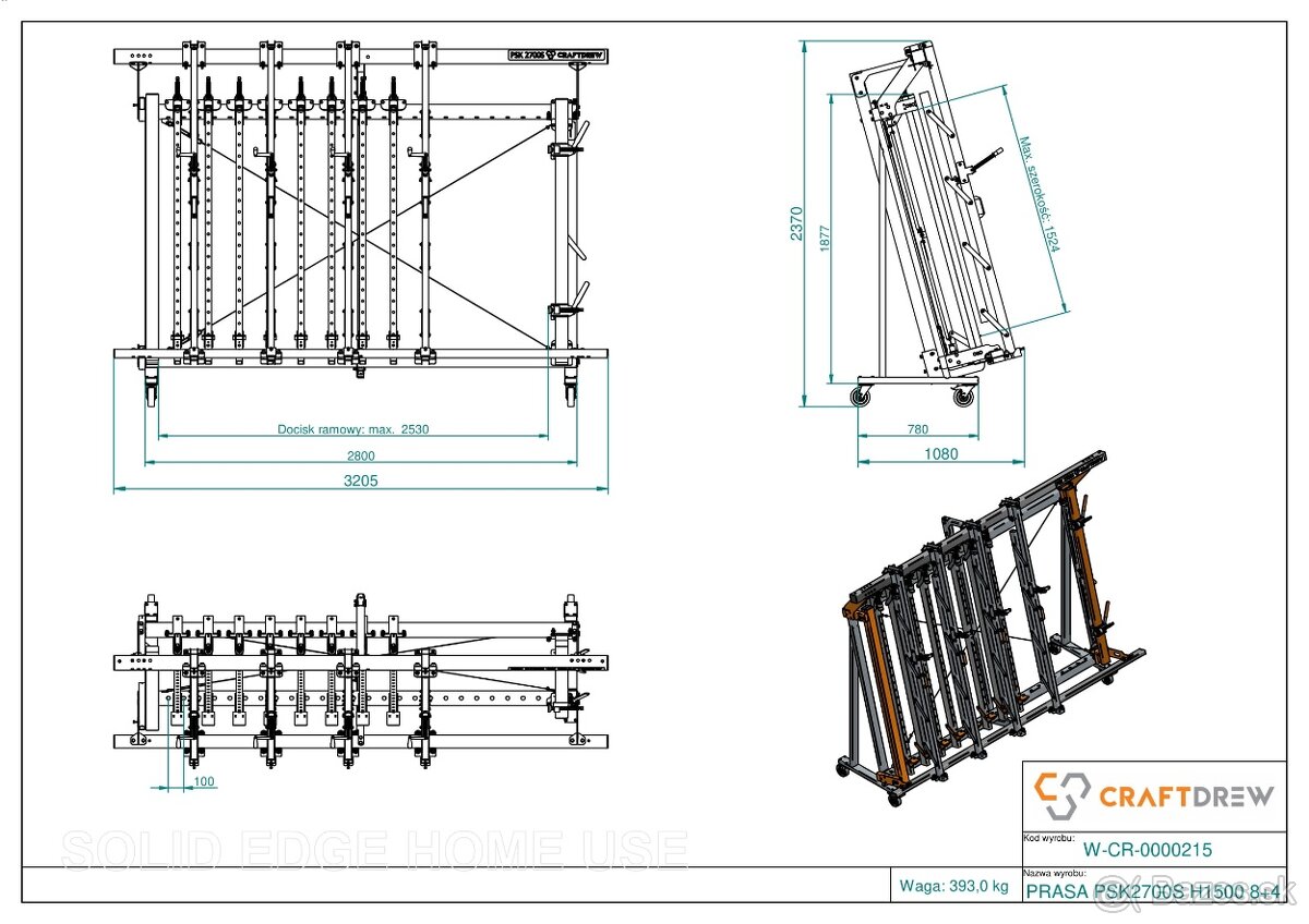Stolársky lis, rámový lis - 5
