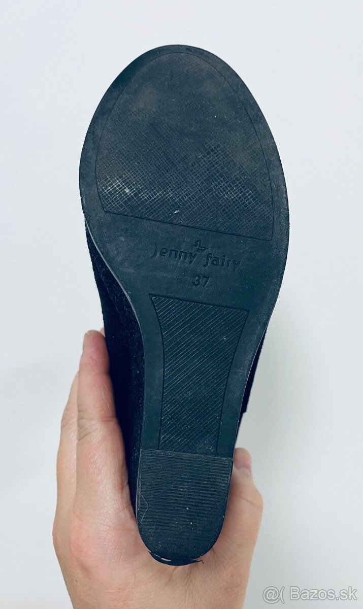 👢 Elegantné Čierne Semišové Členkové Topánky 37 - 5