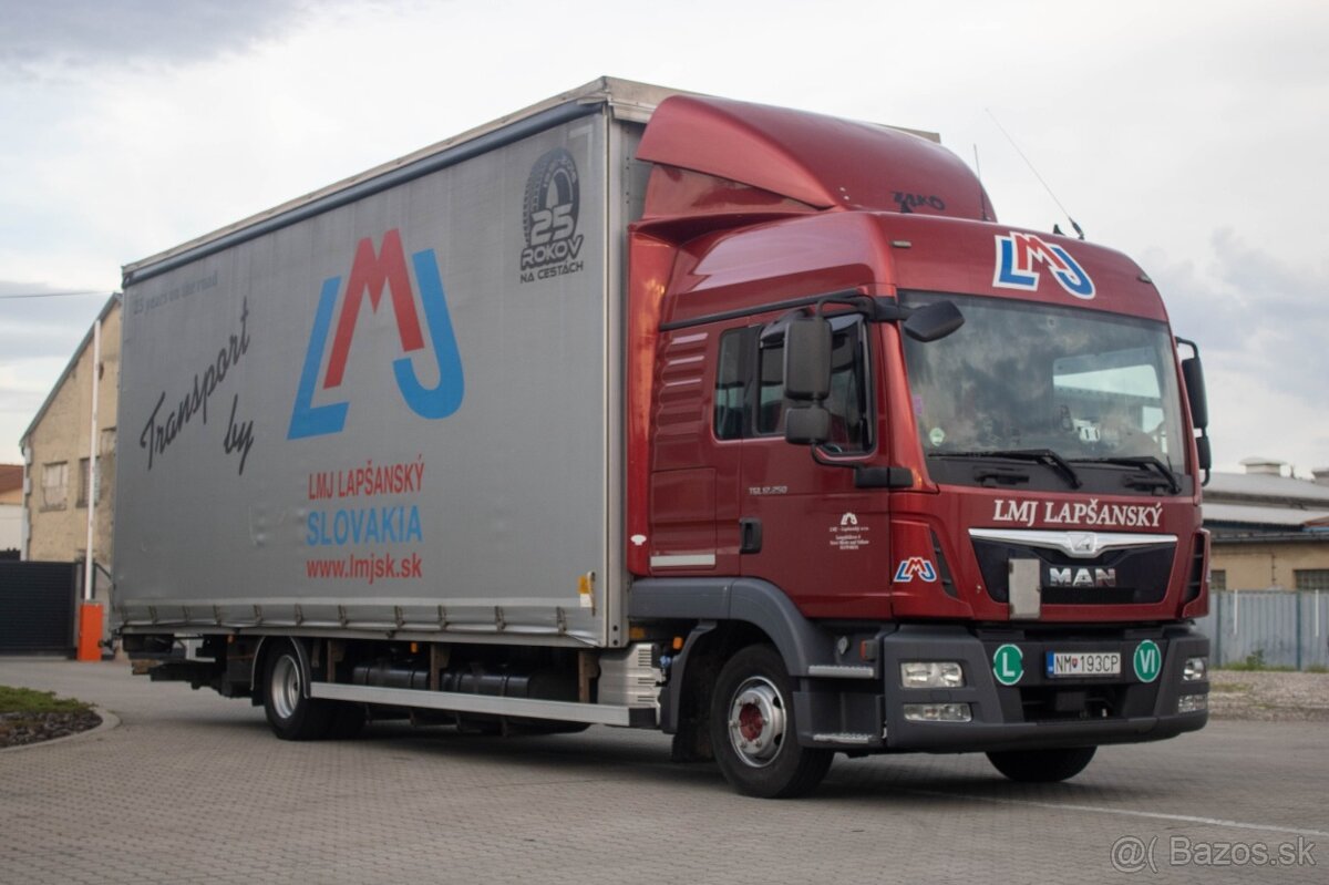 MAN TGL 12.250 s valníkovou nástavbou a hydraulickým čelom - 5