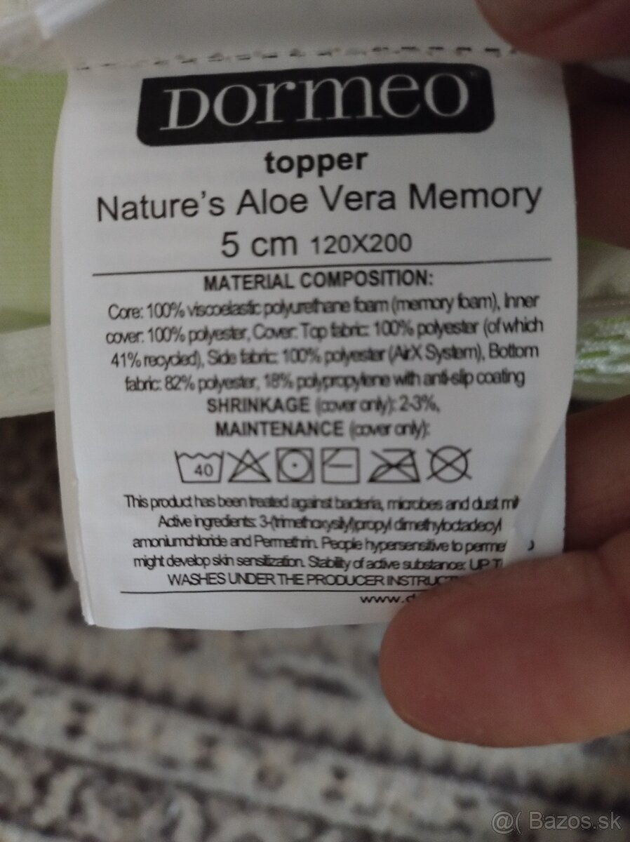 Vrchný matrac Dormeo Nature Aloe Vera Memory - 5