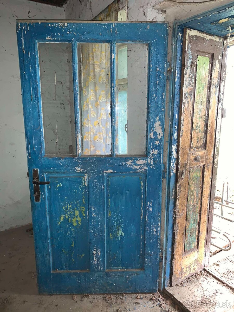 Dreve - retro dvere so zárubňami, plné aj sklenené - 5