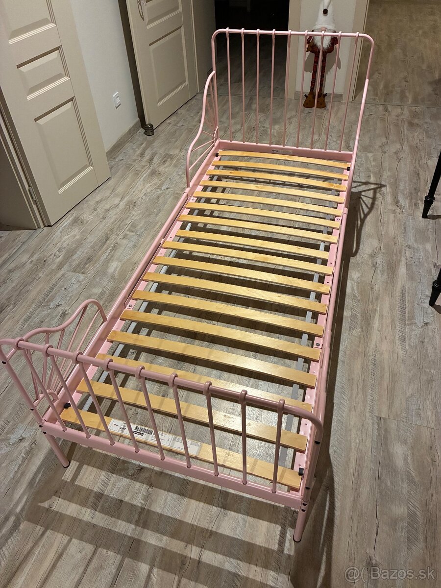 Rastúca detská posteľ s roštom, svetloružová, 80x200 cm - 5