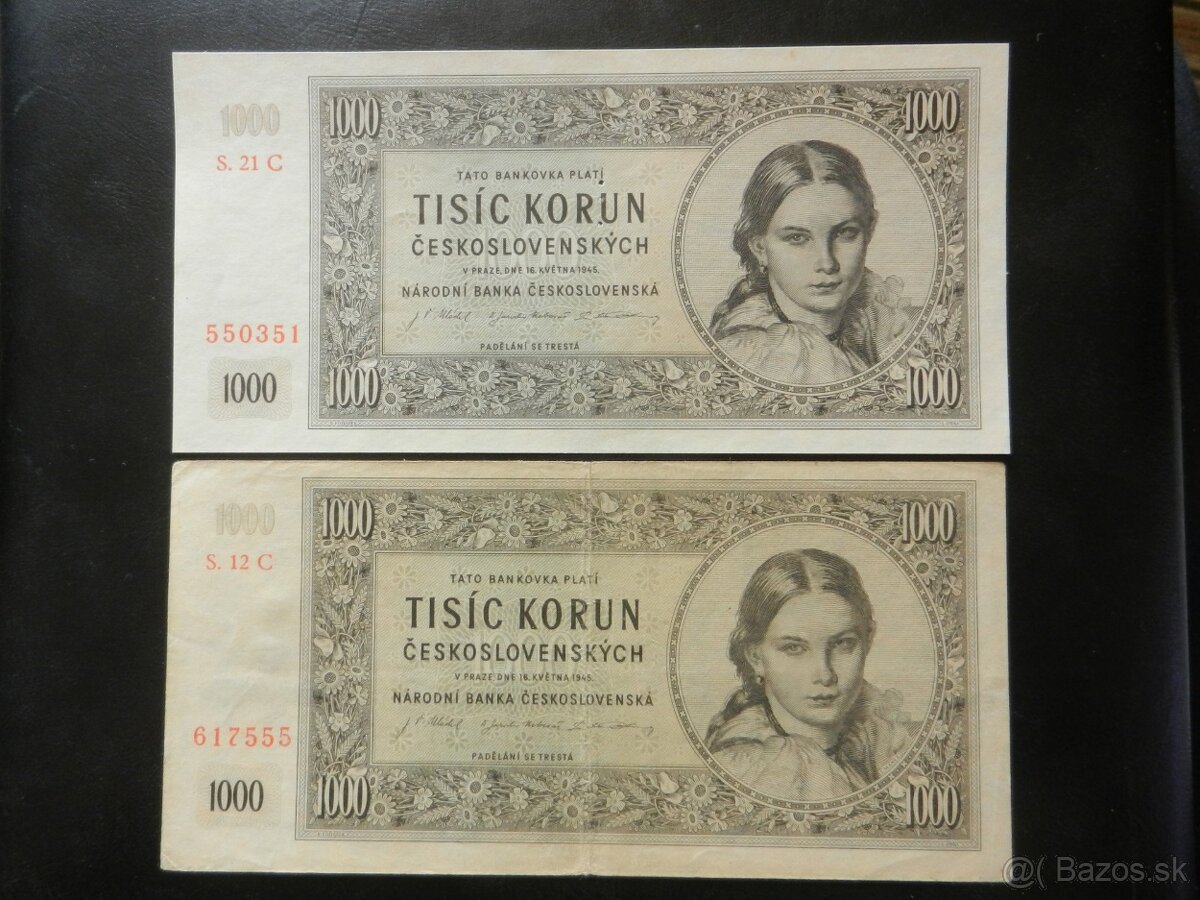 Bankovka 1000Kčs 1945 - 5