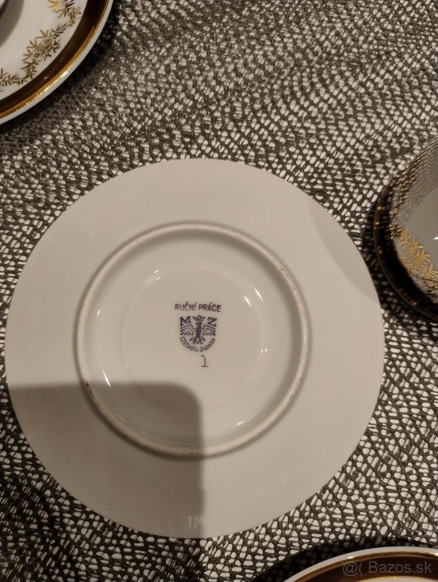 Czechoslovakia ručný práca šálky čajník cukrovnička - 5