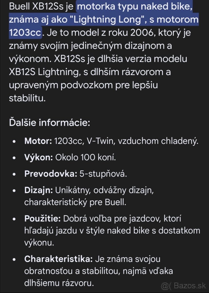 ✅ Motocykel Buell XB Ss Lightning long Harley-Davidson moto - 5