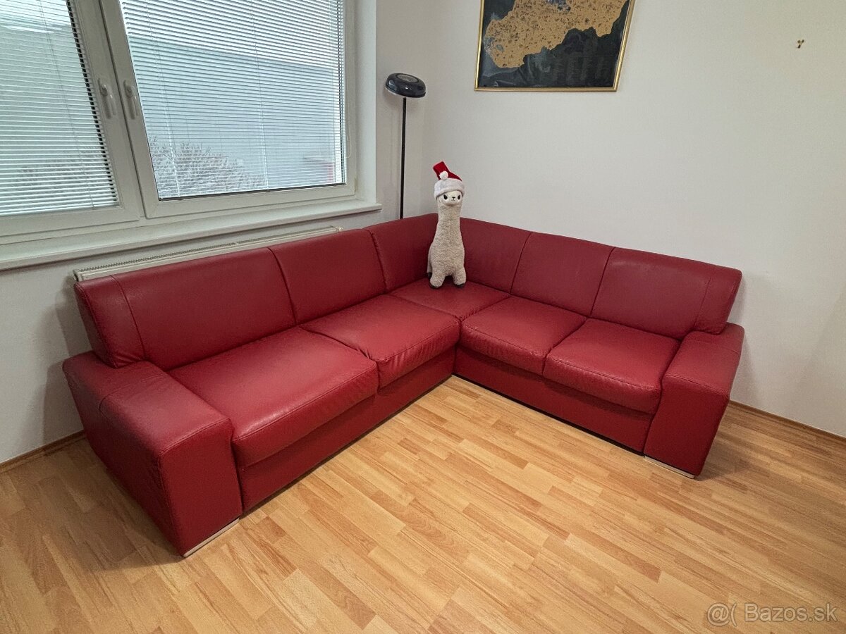 Predám rohovú sedačku + taburet - 5