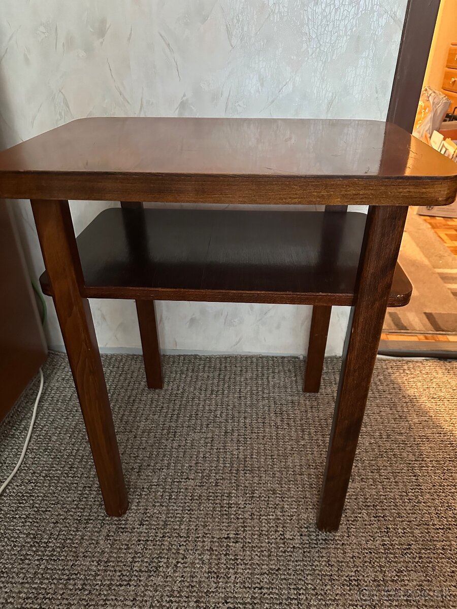 Predám rozkladací retro jedálenský stôl + servírovací stolík - 5