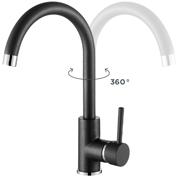 Matná čierna drezová batéria Concept - 5