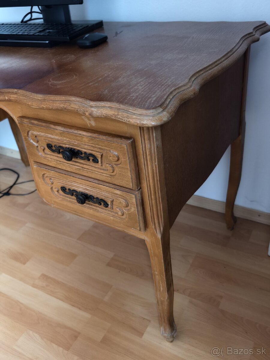 Starý drevený písací stôl - 5