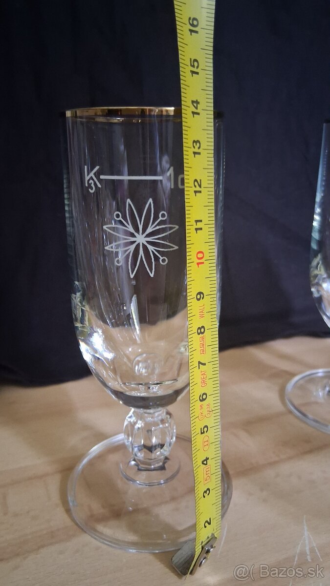 Sada 6ks pohárikov na stopke so zlatým okrajom - 5