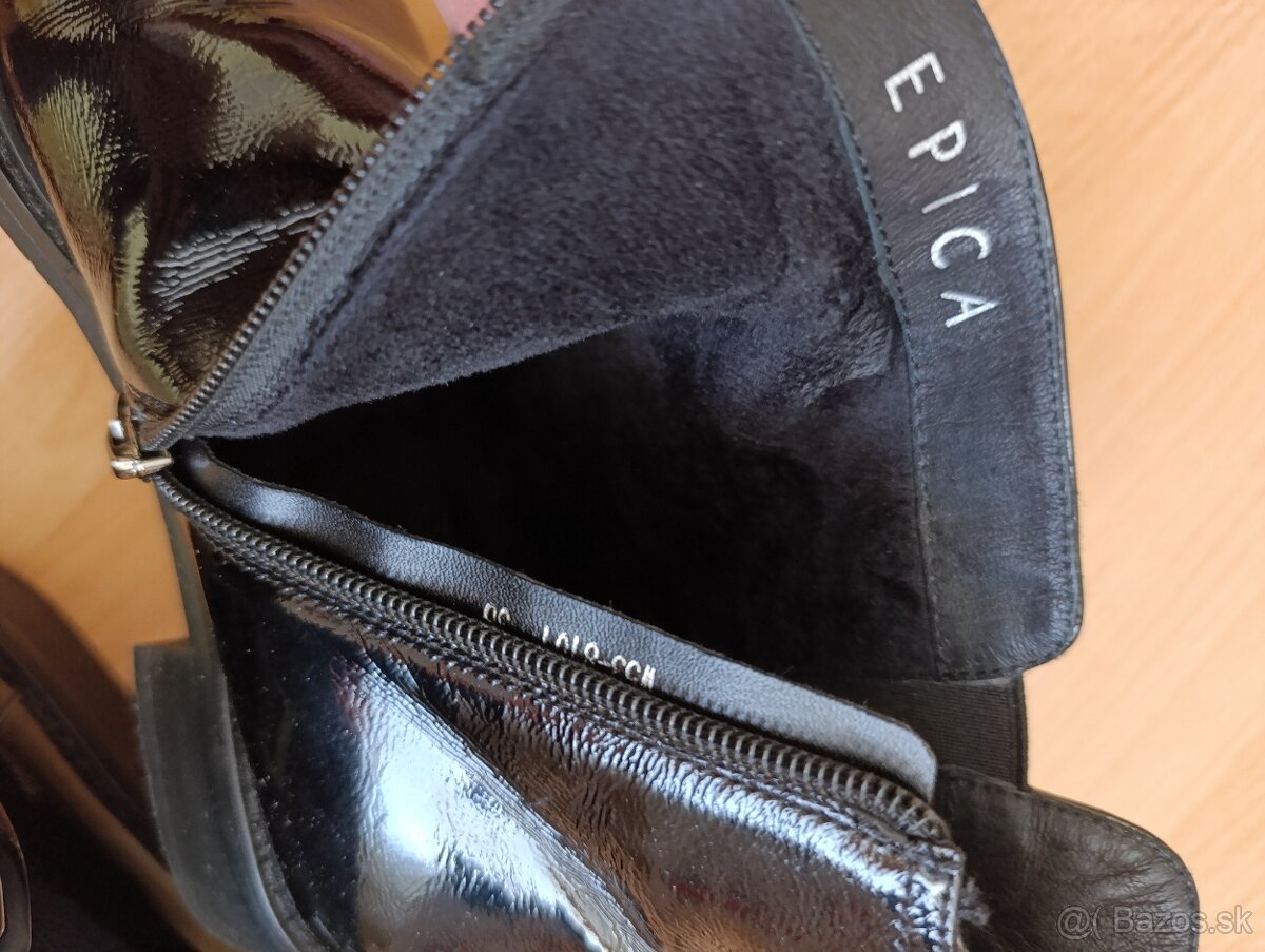 Kožené lakované čižmy - 5