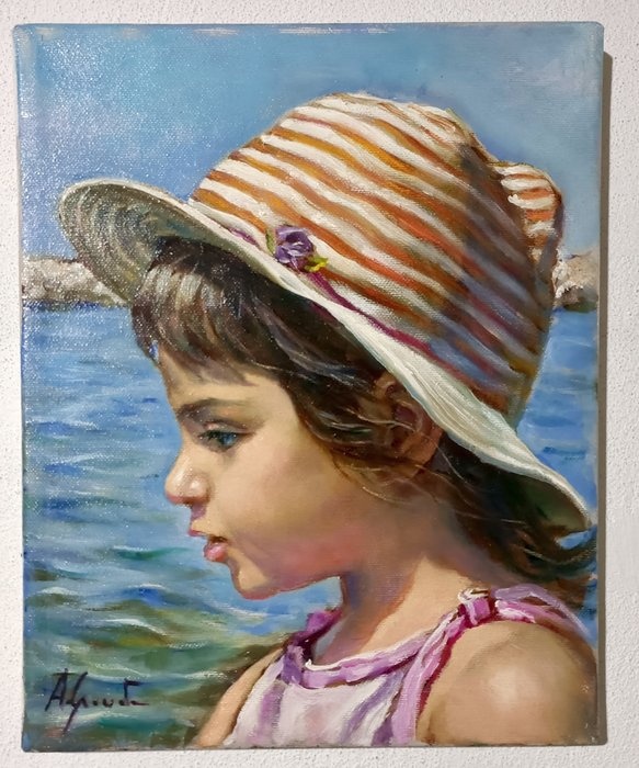 Olejomaľba -Alessandro Granata (1989) – Dievča - 5