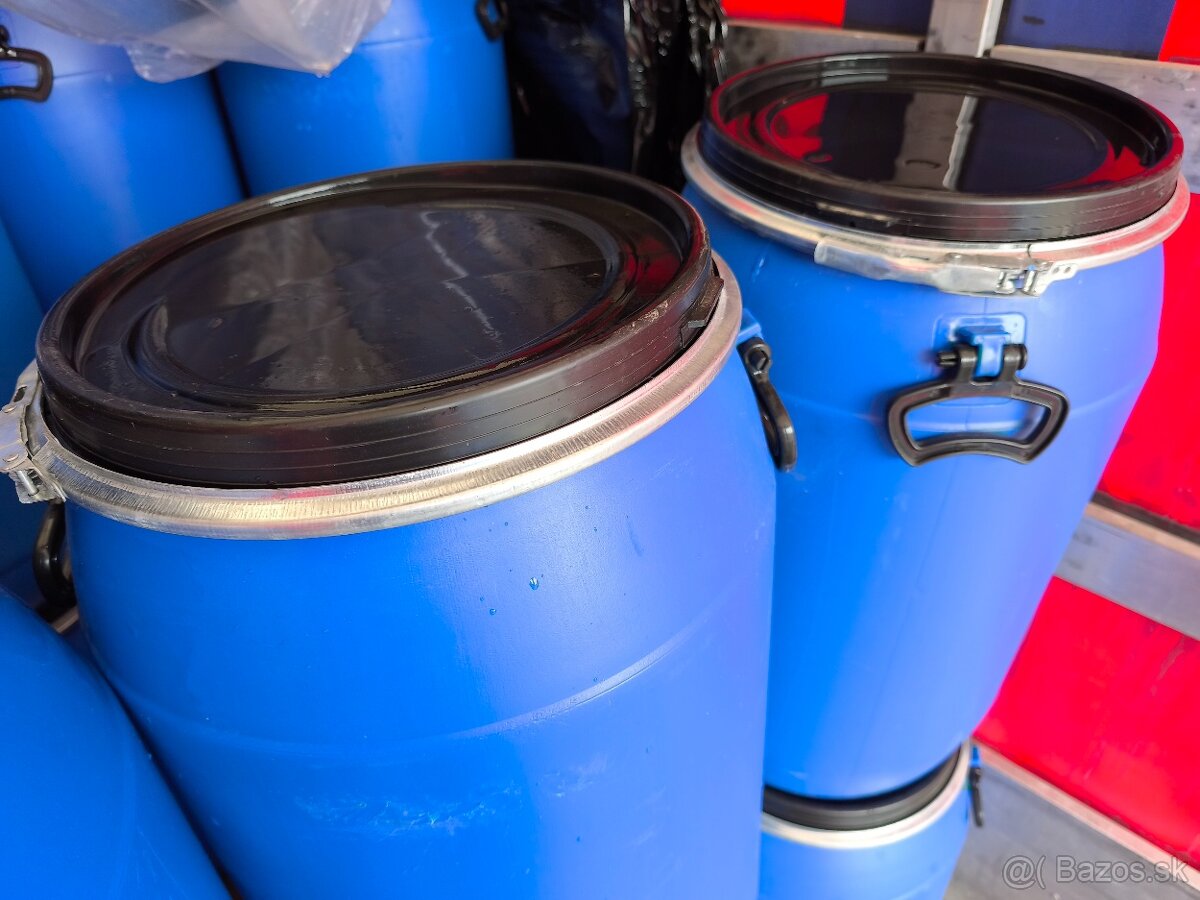 Predám potravinárske 80l plastové sudy - 5