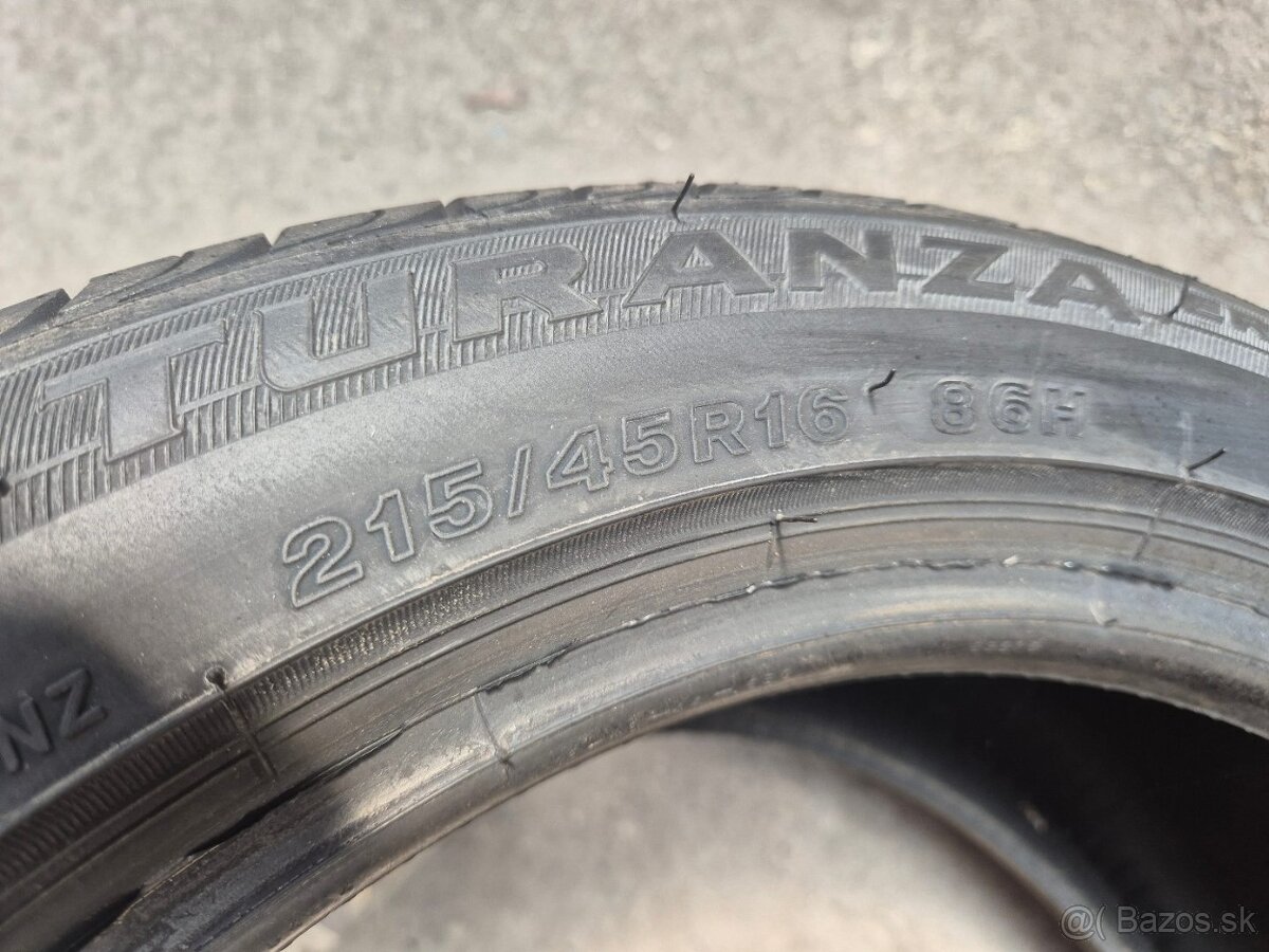 215/45 r16 letné 4 ks BRIDGESTONE - nejazdené - 5