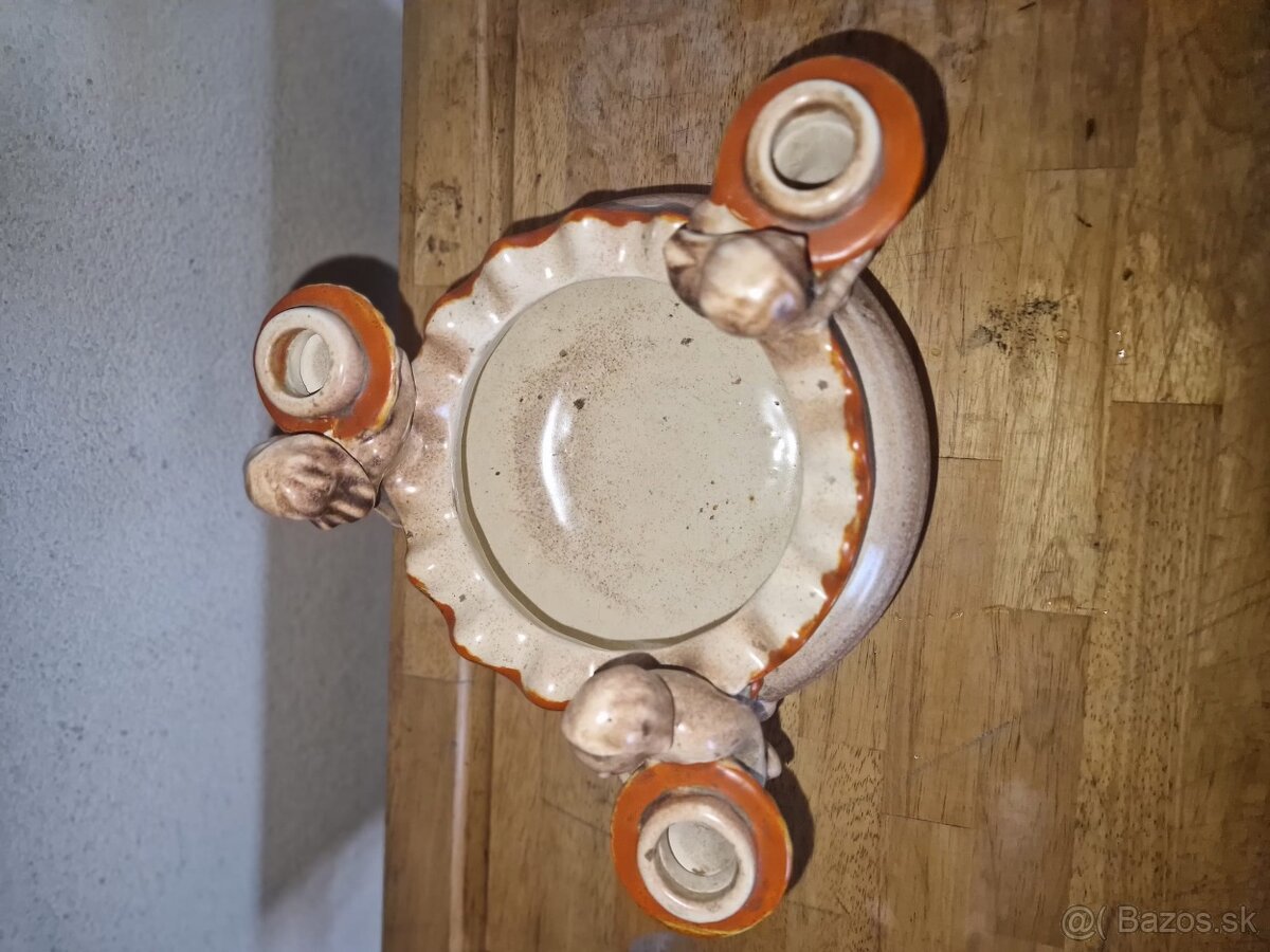 Stará keramická misa / svietnik - 5