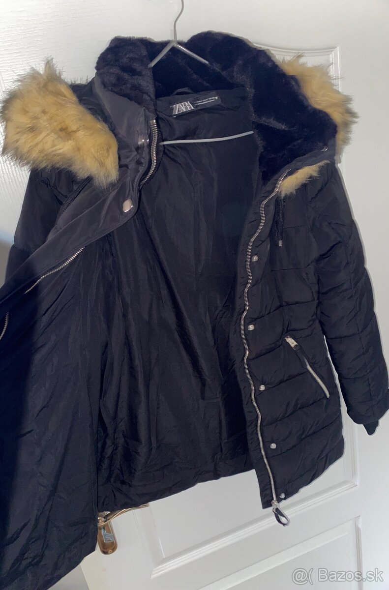 Zara damska zimna cierna bunda velkost S - 5