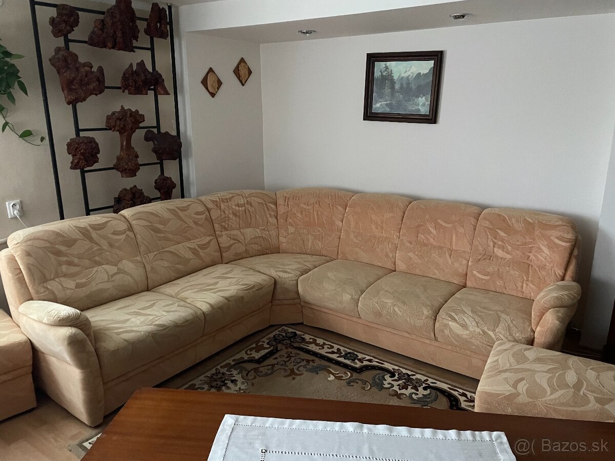 Rohová sedacia súprava s taburetkami - 5