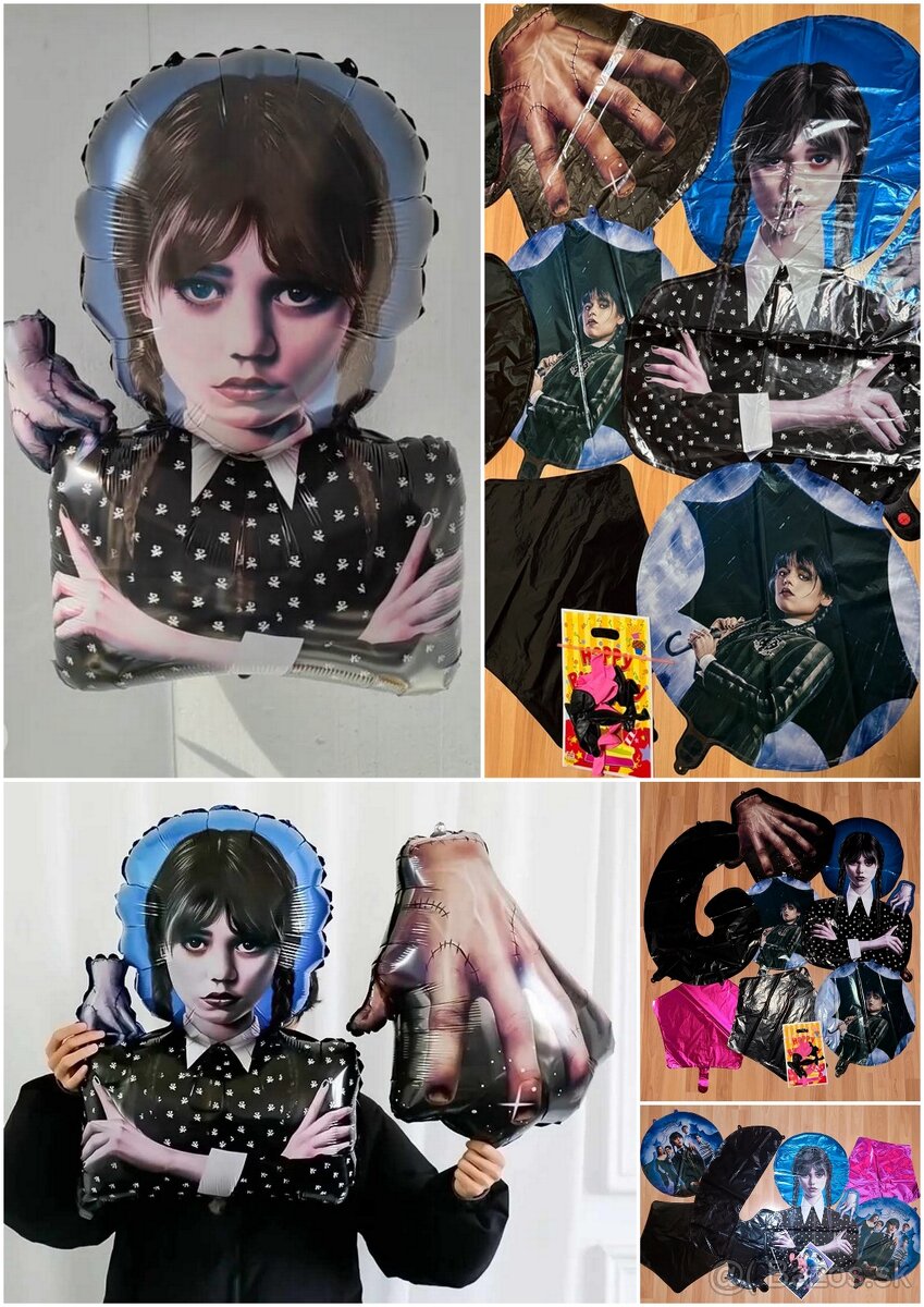 Nové balóny Wednesday Addams 75cm, vec 53cm - AŽ 15/16/17 ku - 5