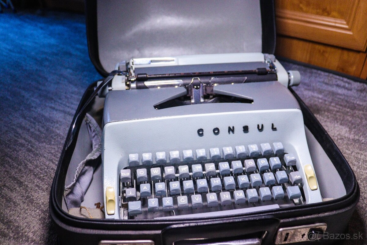 Písací stroj Consul 221 (1966) + kufrik kožený - 5