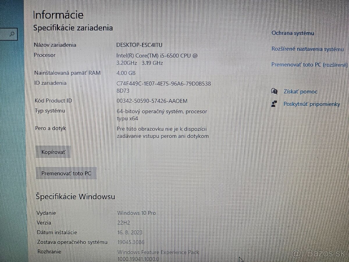 PC zostava Dell Optiplex 3040, CORE I5, 89€ - 5