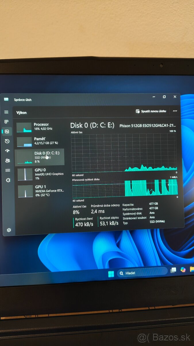 Predám/Vymením Notebook MSI Thin GF63, RTX 4060(8GB) - 5