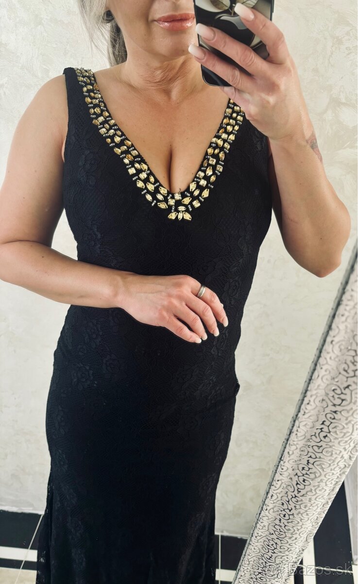 Damske spoločenske šaty čierne - 5
