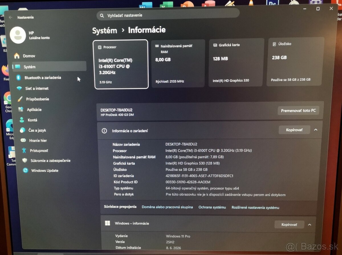 Predám starší PC HP ProDesk 400 G3 Mini DM (12) - 5