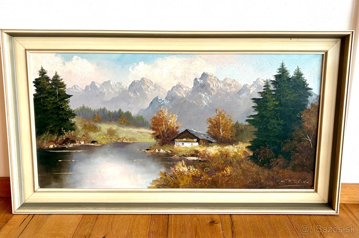 Starý obraz olejomalba na plátně - 5