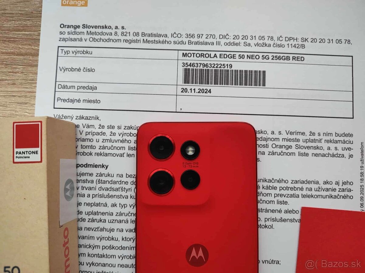 Motorola Edge 50 Neo,8GB/256 GB,cerveny,ako novy,zaruka - 5