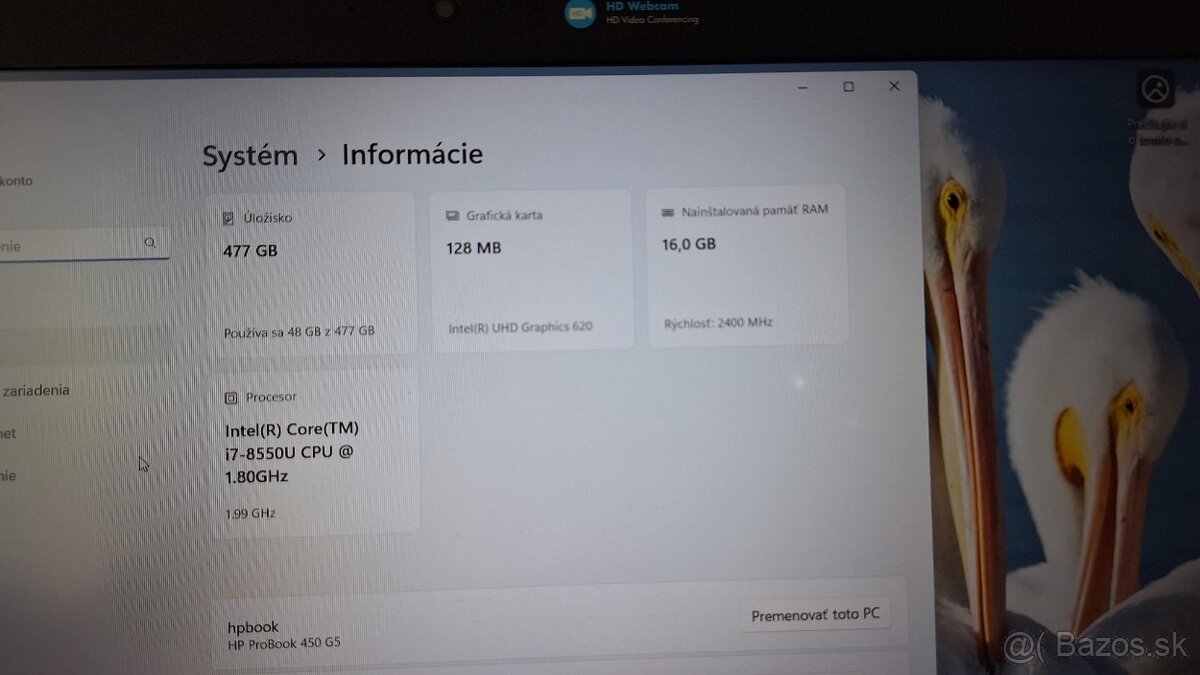 HP Probook 450 G5 + 24 palcovy monitor - 5