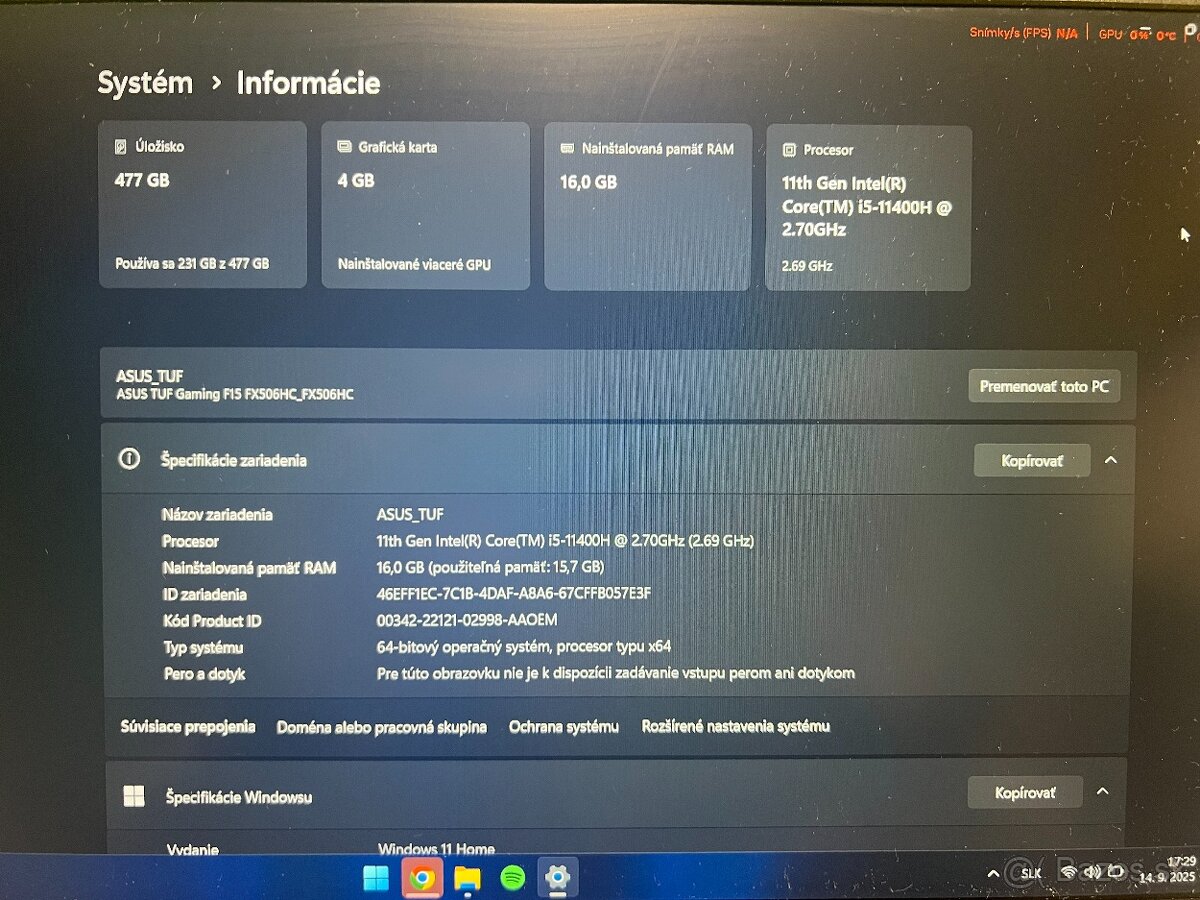 Herný Notebook ASUS TUF Gaming F15 - 5