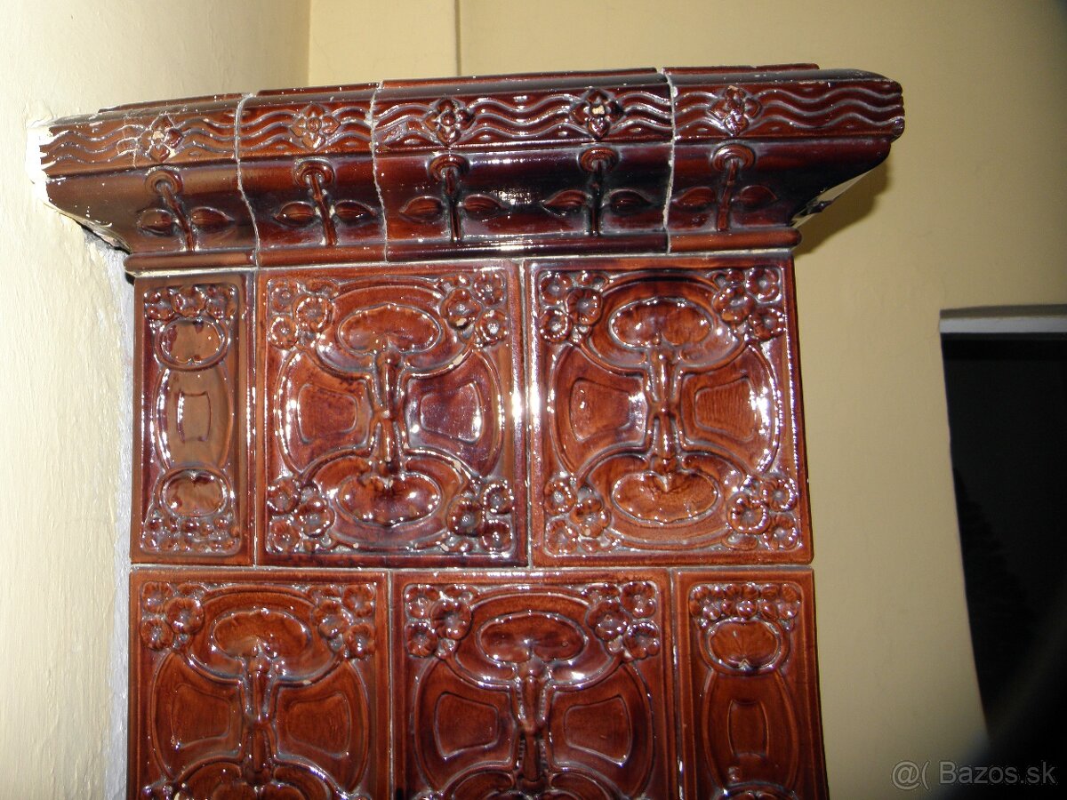 Starozitna kachlova pec, kachle secesia 1915 - 5