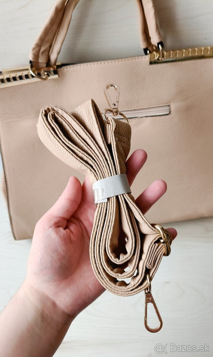 Kabelka béžová kožená nová - 5