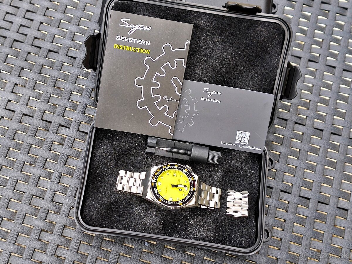 Luxusné pánske diver hodinky - SEESTERN 600T Yellow, Komplet - 5