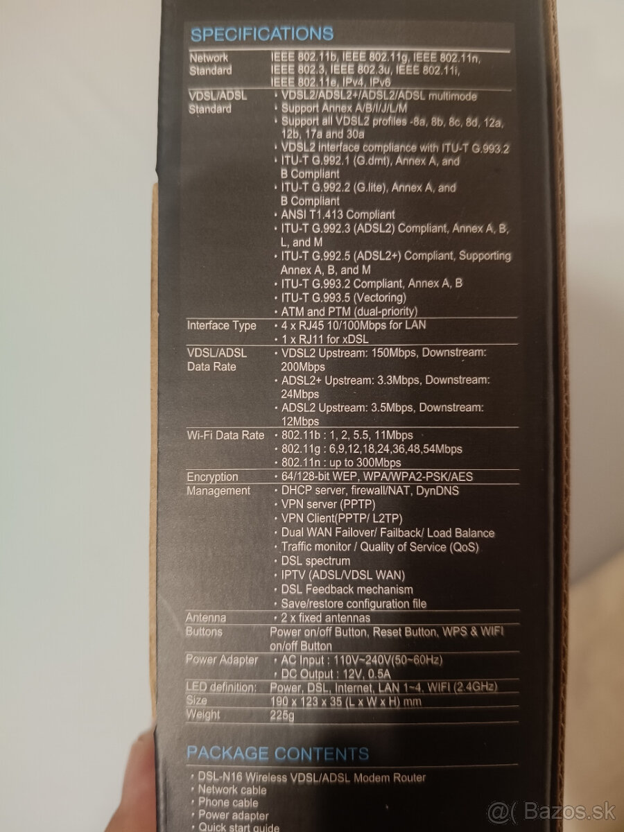 Predam Modem/Router Asus DSL-N16 Wireless - N300 VDSL/ADSL - 5