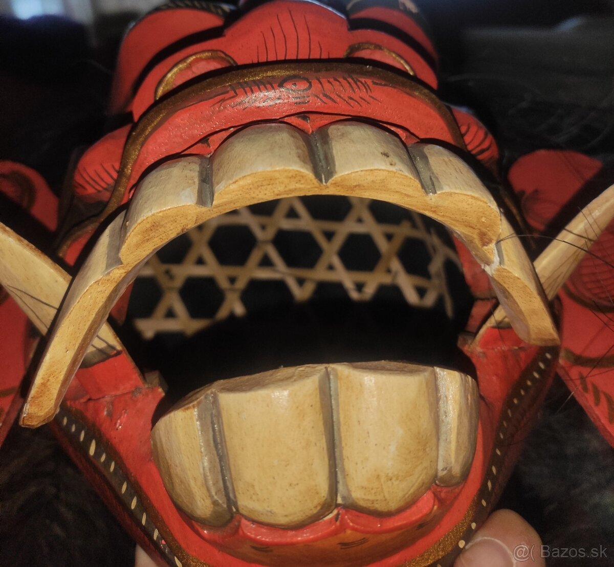 Okultná Indonézska drevená vyrezávaná maska Boha - 5