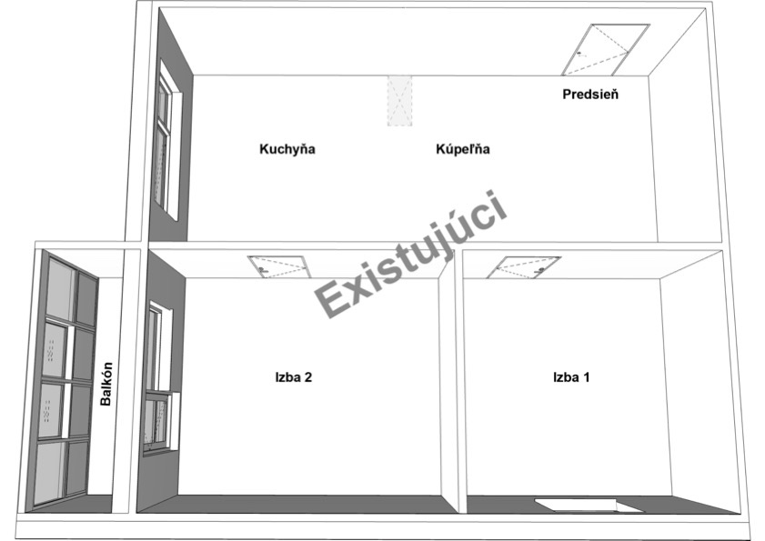2-izbový byt s lodžiou, ul. Mládeže, PP,začatá rekonštrukcia - 5