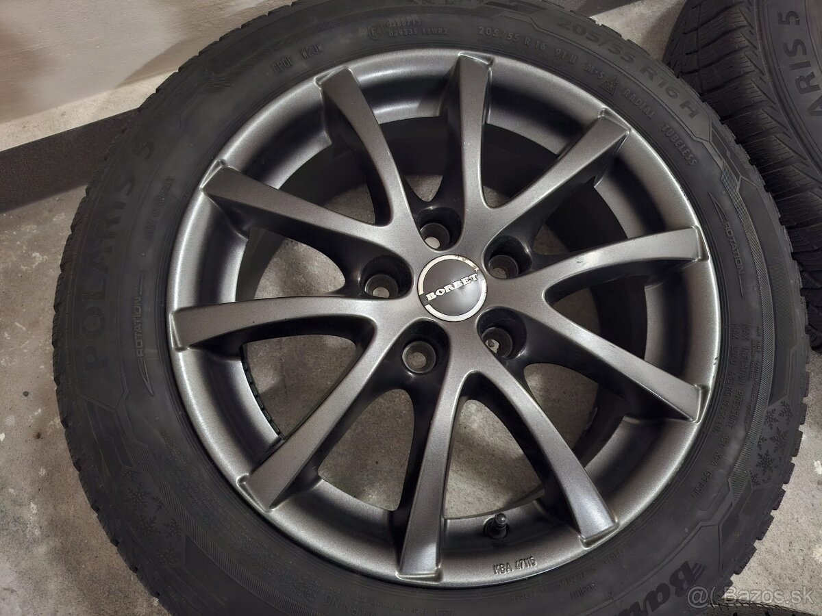 ALU disky Borbet LV5 Anthracite Glossy+zimné pneu 205/55 R16 - 5