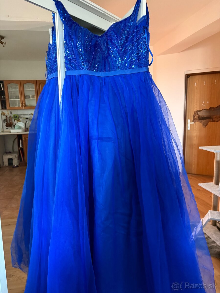 Spoločenské modre šaty - 5