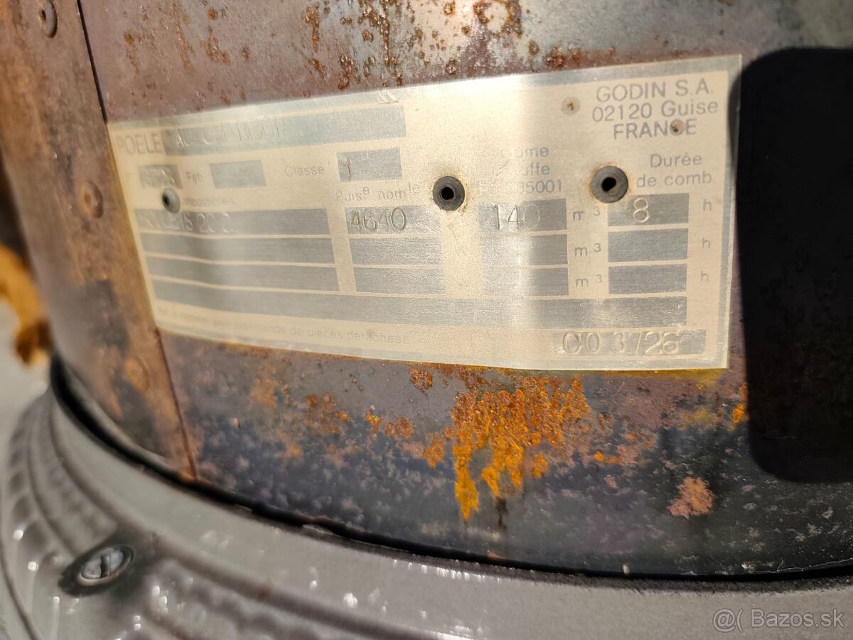 Liatinové kachle GODIN – francúzske, starožitné, funkčné / d - 5
