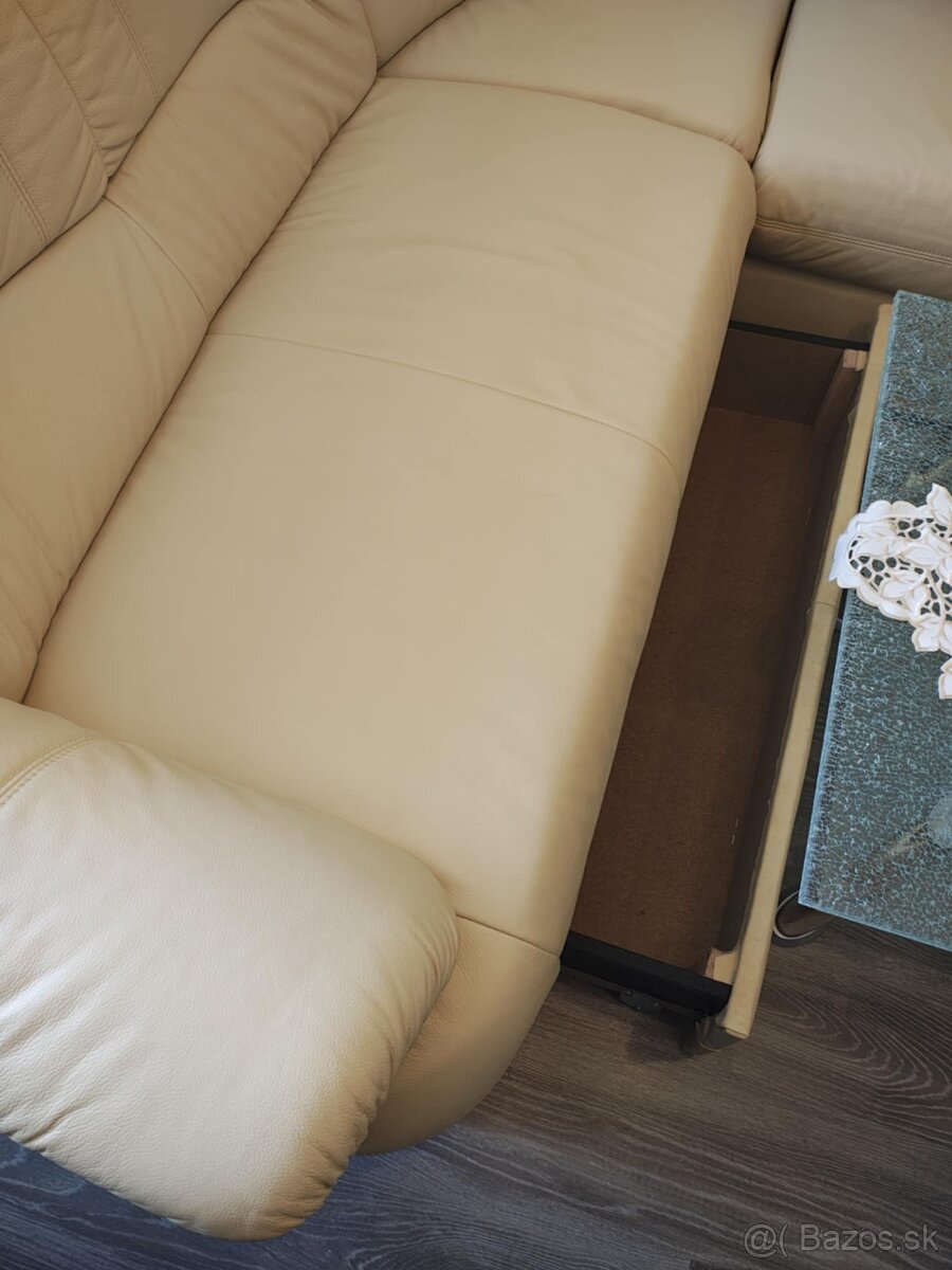 Kozena sedacka v tvare U (sedacia suprava, kozeny gauc) - 5