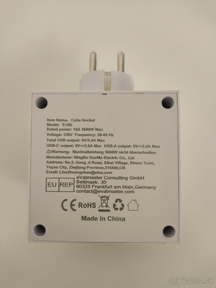 #L0053 Kocková zásuvka s USB (Cube Socket E19D) - 5