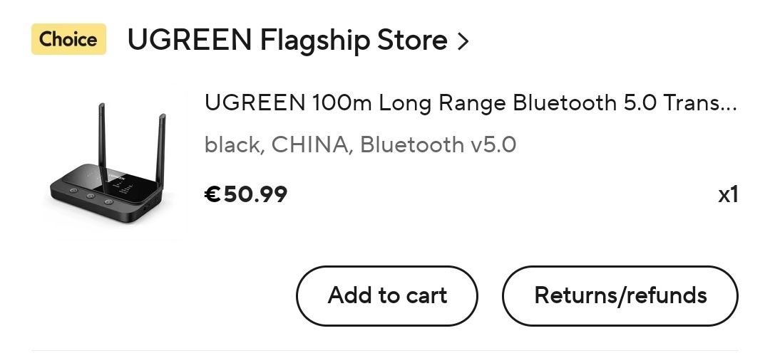 BT BlueTooth vysielač prijímač 100m - 5