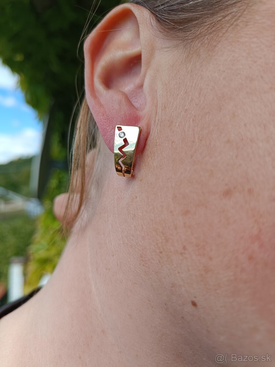 Zlate náušnice s výrezom 585 - 5