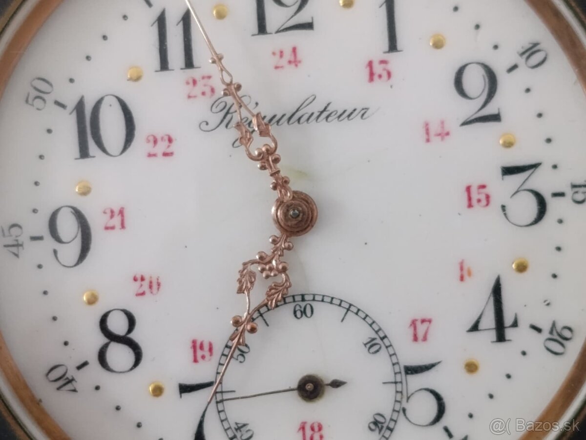 Obrovské kapesní hodinky Regulateur 67mm s průhlednou pracho - 5