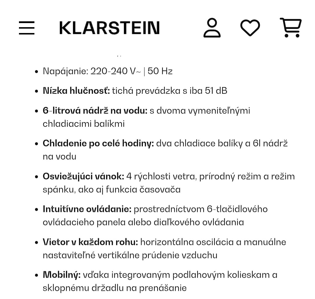 Ochladzovač vzduchu Klarstein - 5
