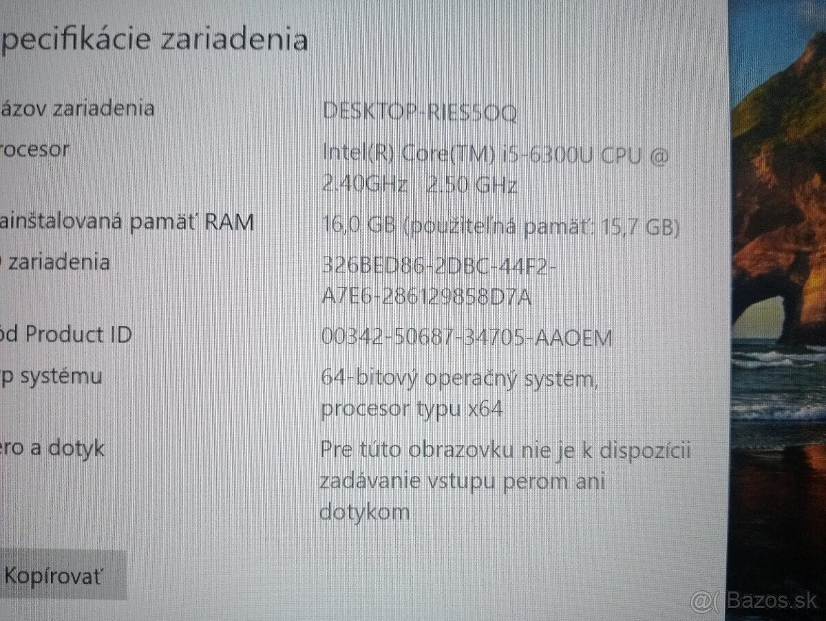 rozpredám funkčný notebook Dell latitude e5470 - 5